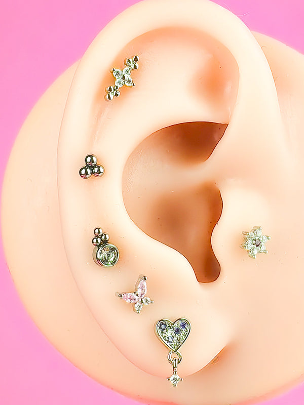 6-day set of ear stud earrings