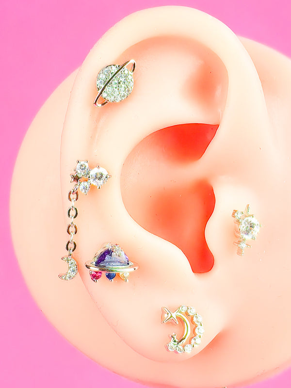 6-day set of ear stud earrings