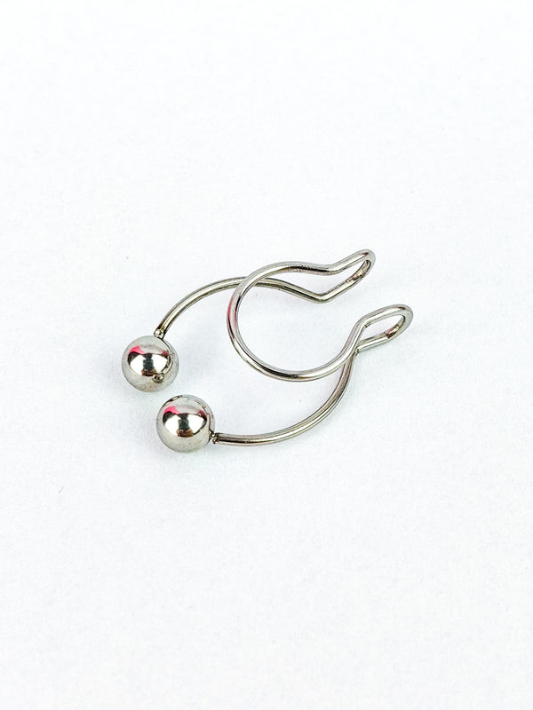 Fake Septum Piercing Kolczyk do Nosa DOUBLE BALL
