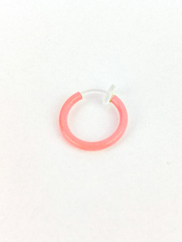 Fake Piercing Kolczyk do Ucha/Wargi/Nosa Kółko Świecący w Ciemności Różowy