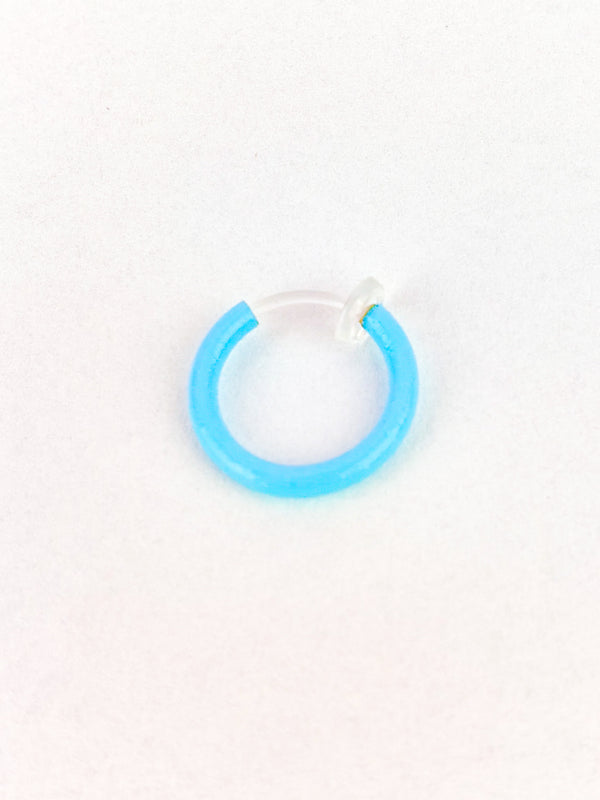 Fake Piercing Kolczyk do Ucha/Wargi/Nosa Kółko Świecący w Ciemności Niebieski