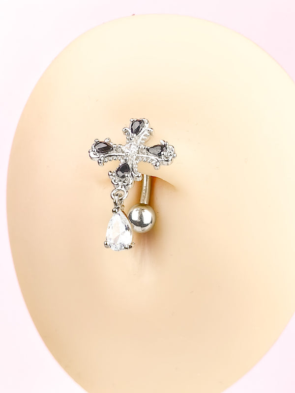 Bauchnabelpiercing Kreuz mit Anhänger