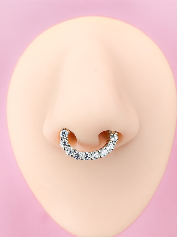 Piercing-Septum-Nasenring mit Zirkonen