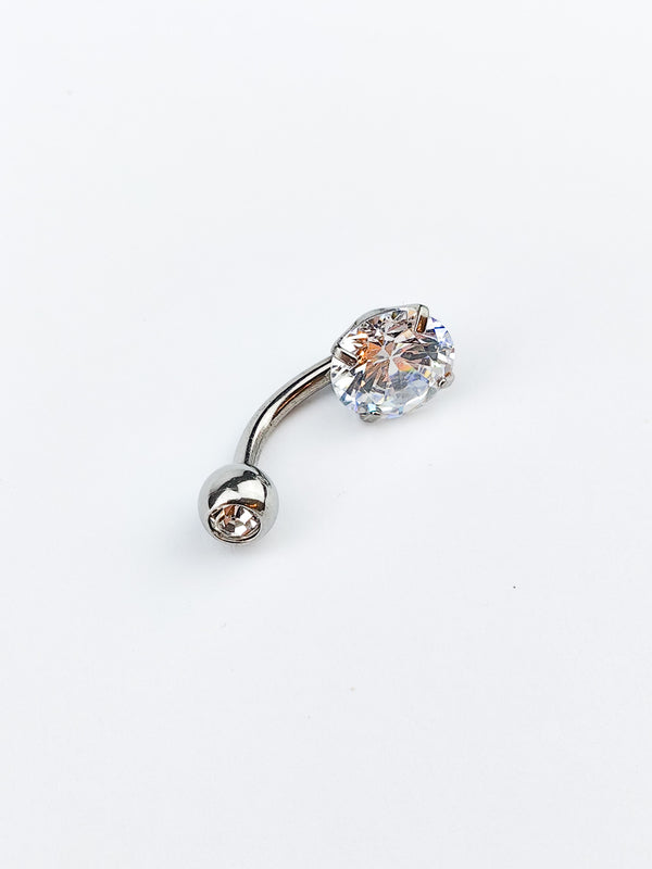Piercing Kolczyk do Pępka z Kamieniem Srebrny