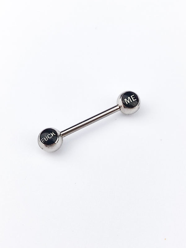 Piercing Nipple ring with the inscription FUCK ME