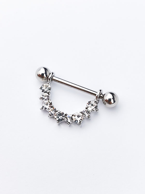 Piercing Nipple ring with cubic zirconia
