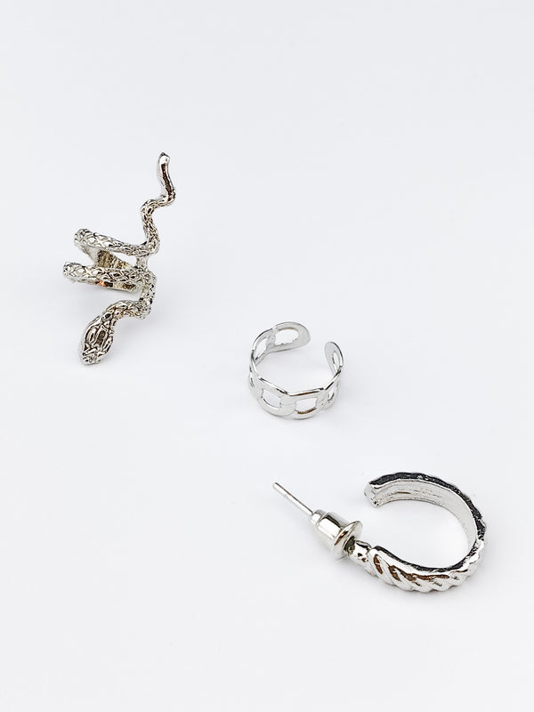SNAKE Fake Piercing Kolczyki do Ucha Nausznice Zestaw