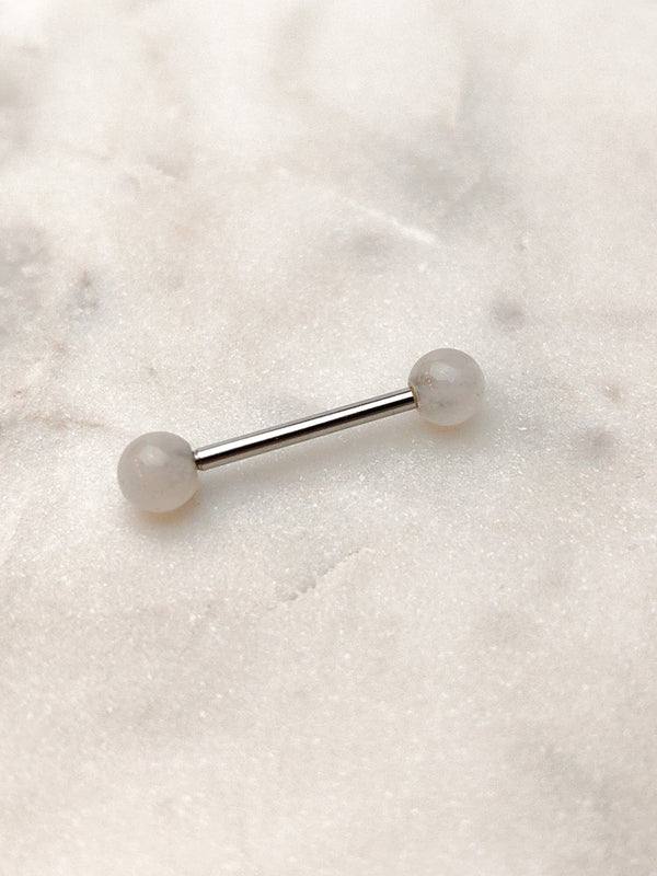 Piercing Nipple ring with cubic zirconia rosettes