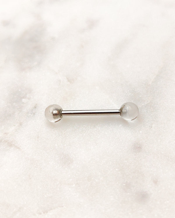 Piercing Nipple ring with cubic zirconia rosettes