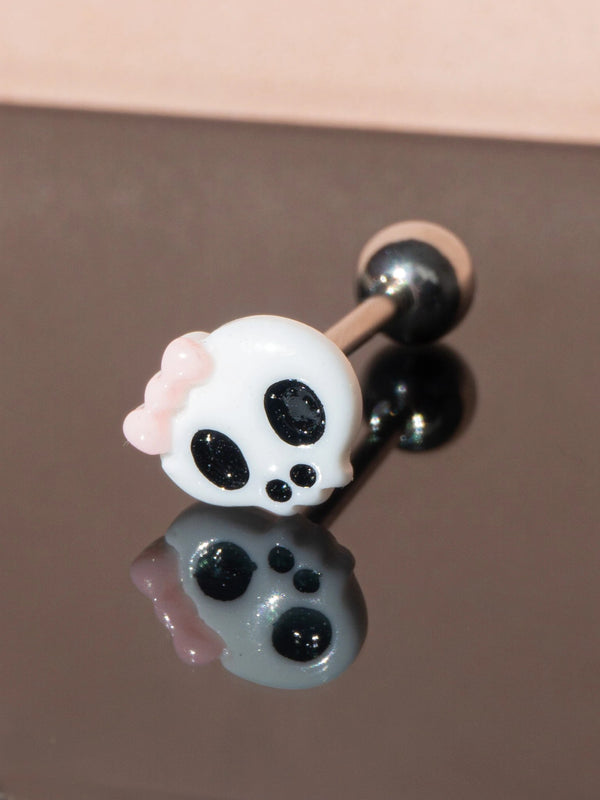 Piercing Tongue Ring Skull
