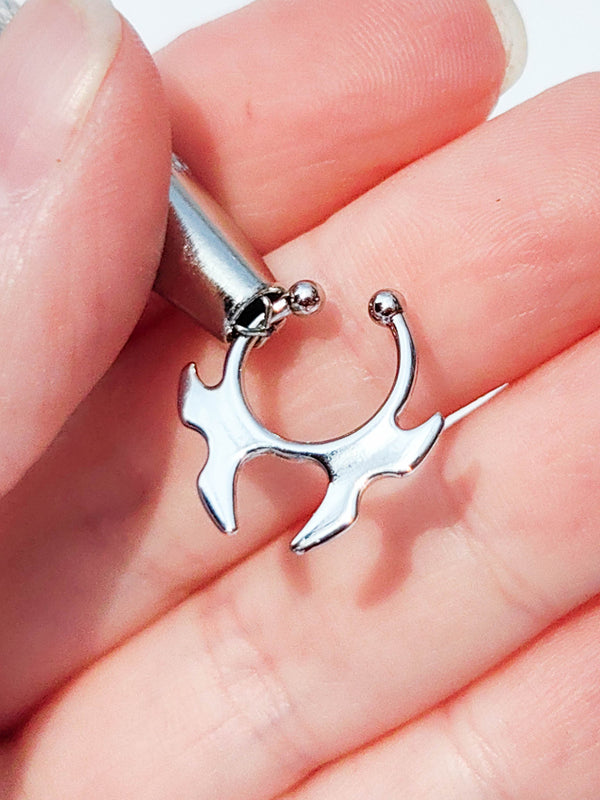 Fake Septum Piercing Kolczyk do Nosa SZABLE