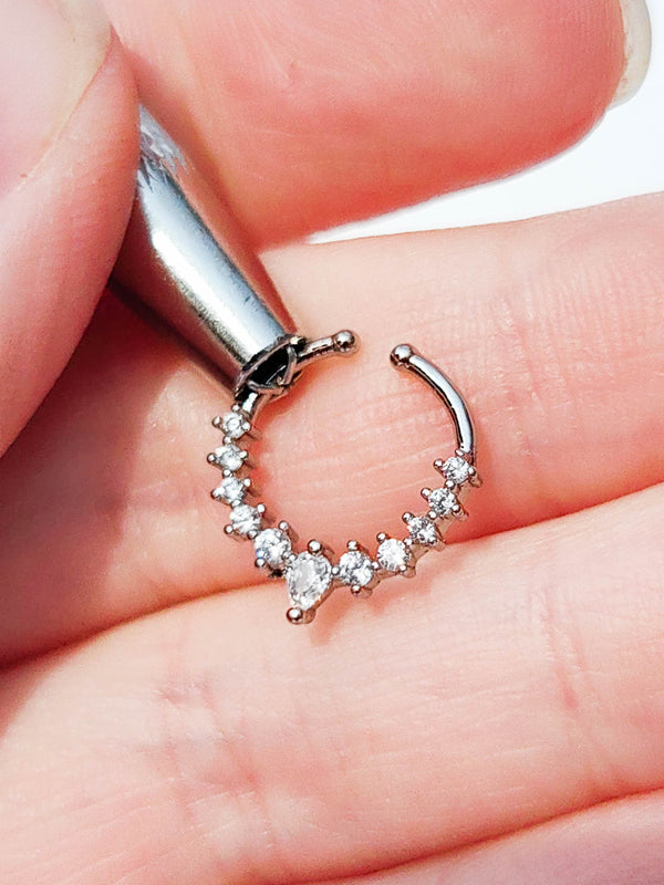 Fake Septum Piercing Kolczyk do Nosa Cyrkonie #1