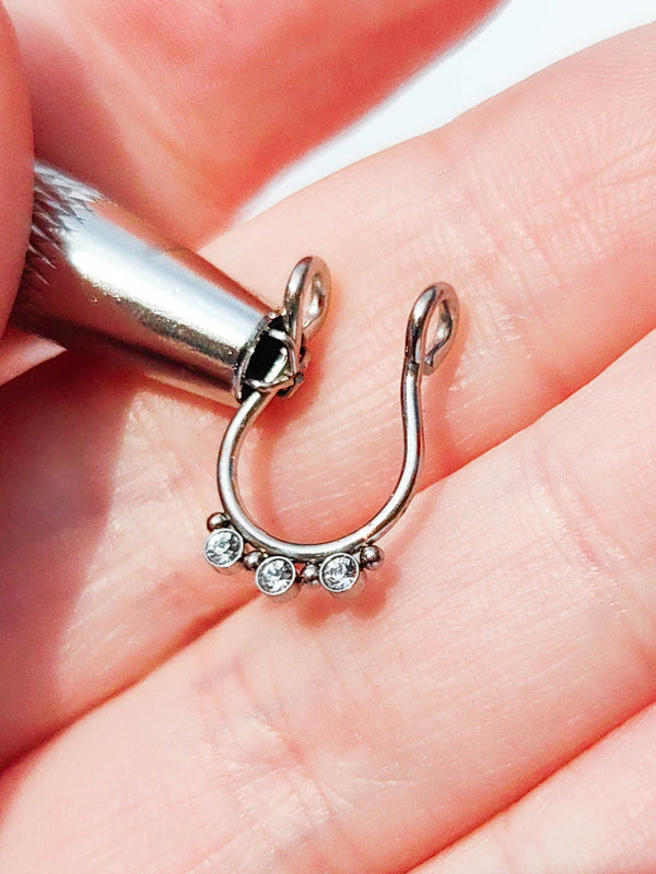 Fake Septum Piercing do nosa Cyrkonie #4