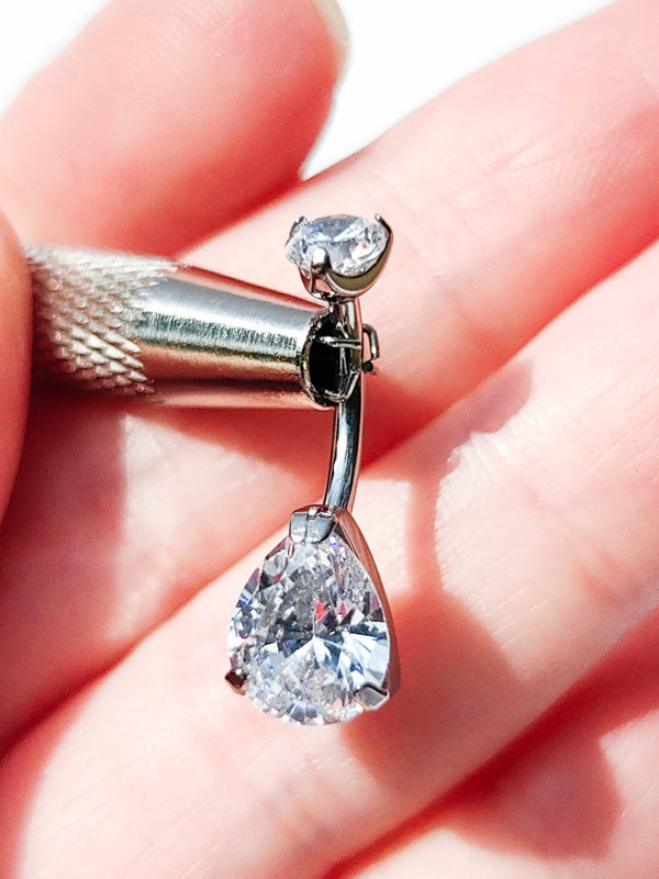 Tytanowy Kolczyk Piercing do Pępka Kropla