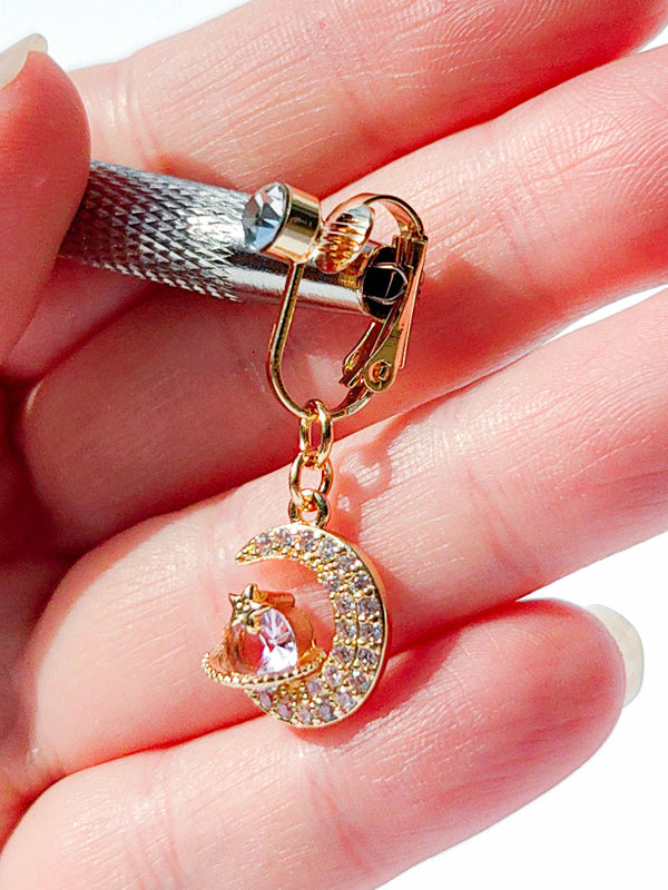 Fake Piercing Kolczyk do Pępka MOON STAR Złoty
