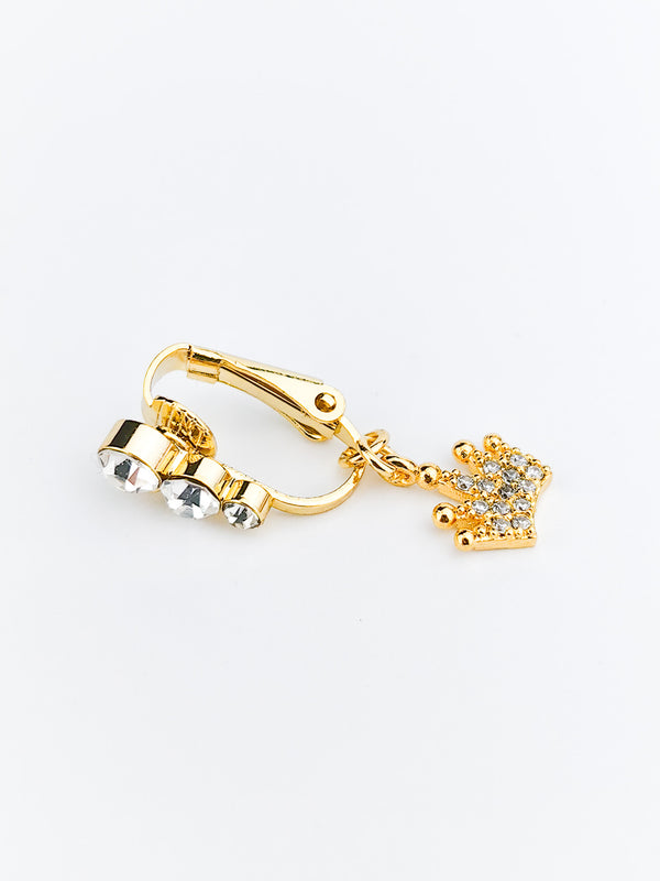 Fake Piercing Kolczyk do Pępka CROWN Złoty
